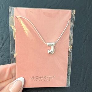 “J” Bubble Initial Pendant Necklace in Sterling Silver.